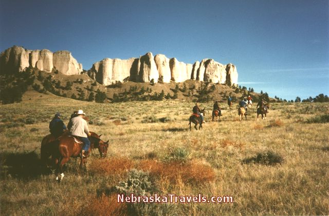 Nebraska Fort Robinson State Park Horses on Trail Ride -  Ft Robinson Park